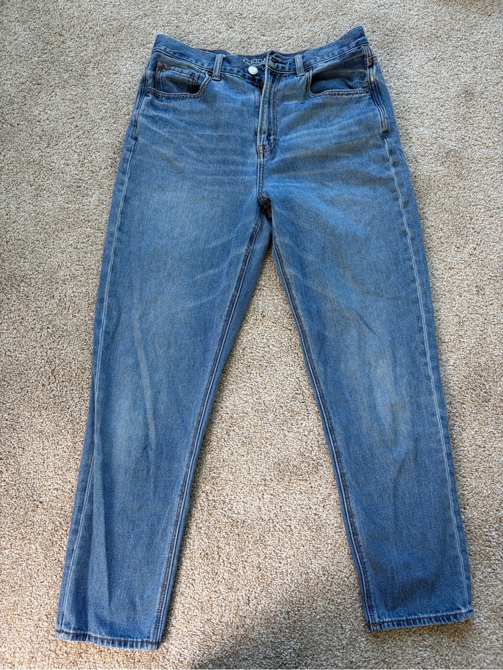 American Eagle Outfitters Straight-Leg Blue Denim Jeans